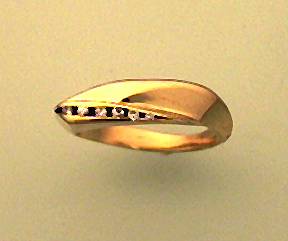 Jet Ring  14K Yellow Gold Diamond Ring